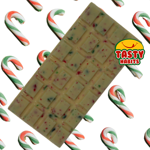 White Large Chocolate Bar with Crushed Candy Canes